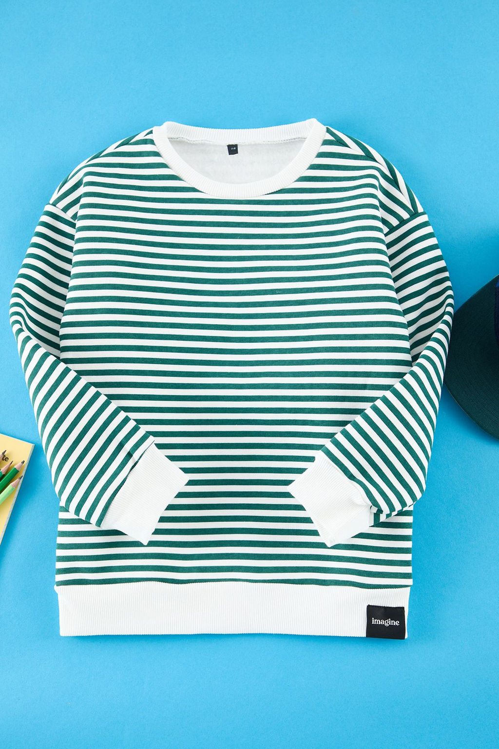 Yesil*St Erkek Cocuk Duz Orme Mini Me Sweatshirt TKDAW25SW00112