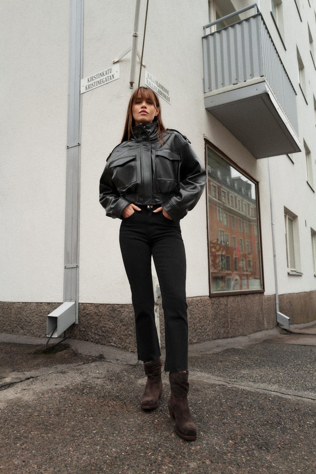 FAUX LEATHER JACKET WITH SHOULDER TABS - Zara фото 6