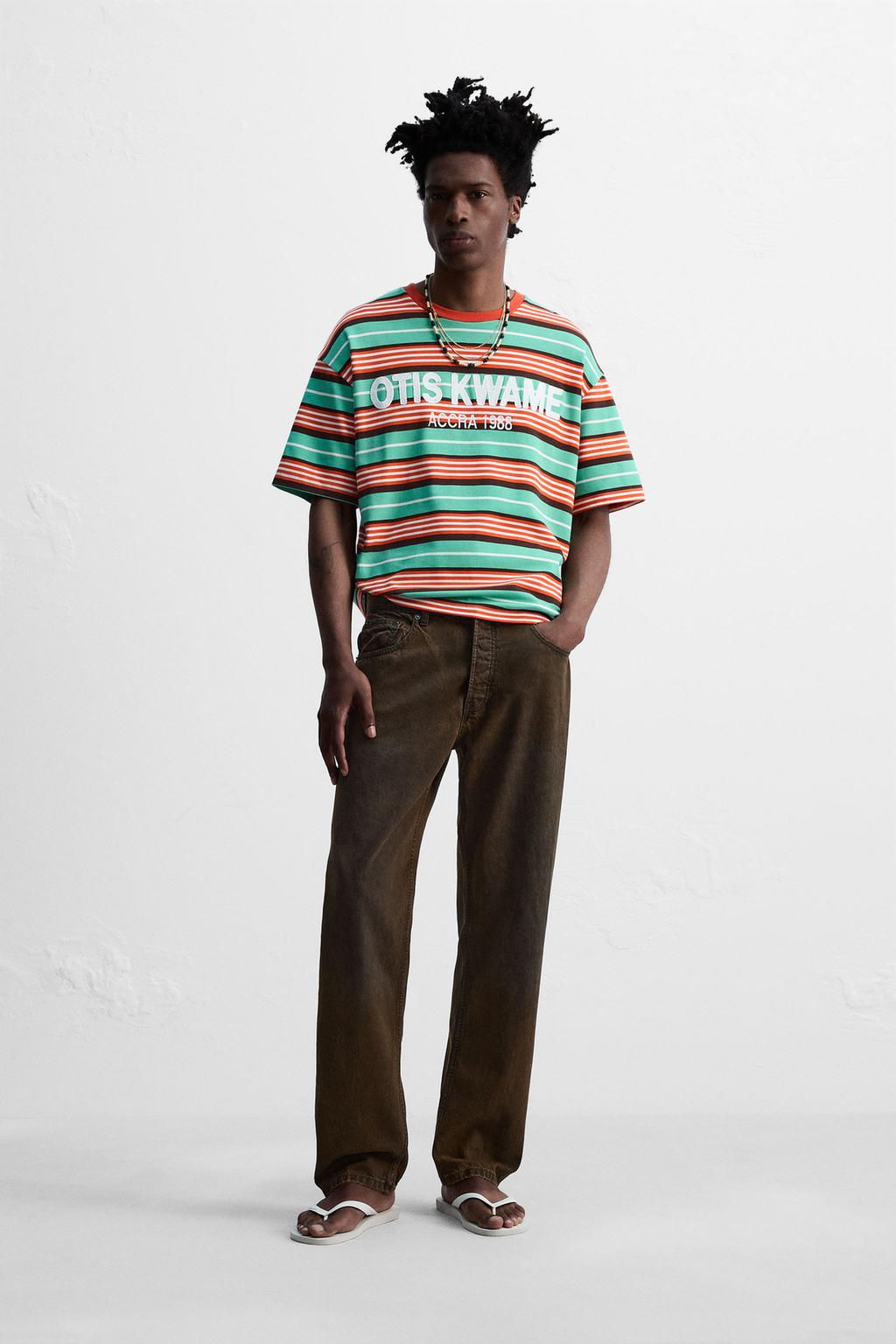STRIPED EMBROIDERED T-SHIRT OTIS KWAME KYE QUAICOE