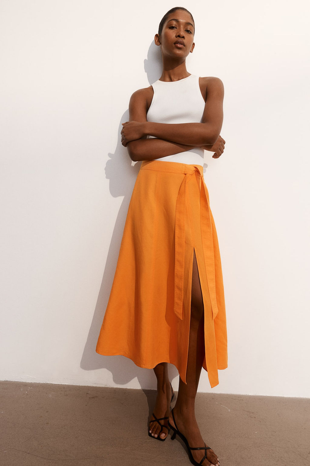 Maxifalda en mezcla de lino - H&m фото 2