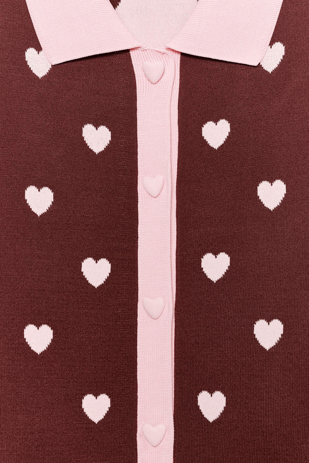 CHAQUETA PUNTO CORAZONES MANGA CORTA / Marr?n - Zara фото 6