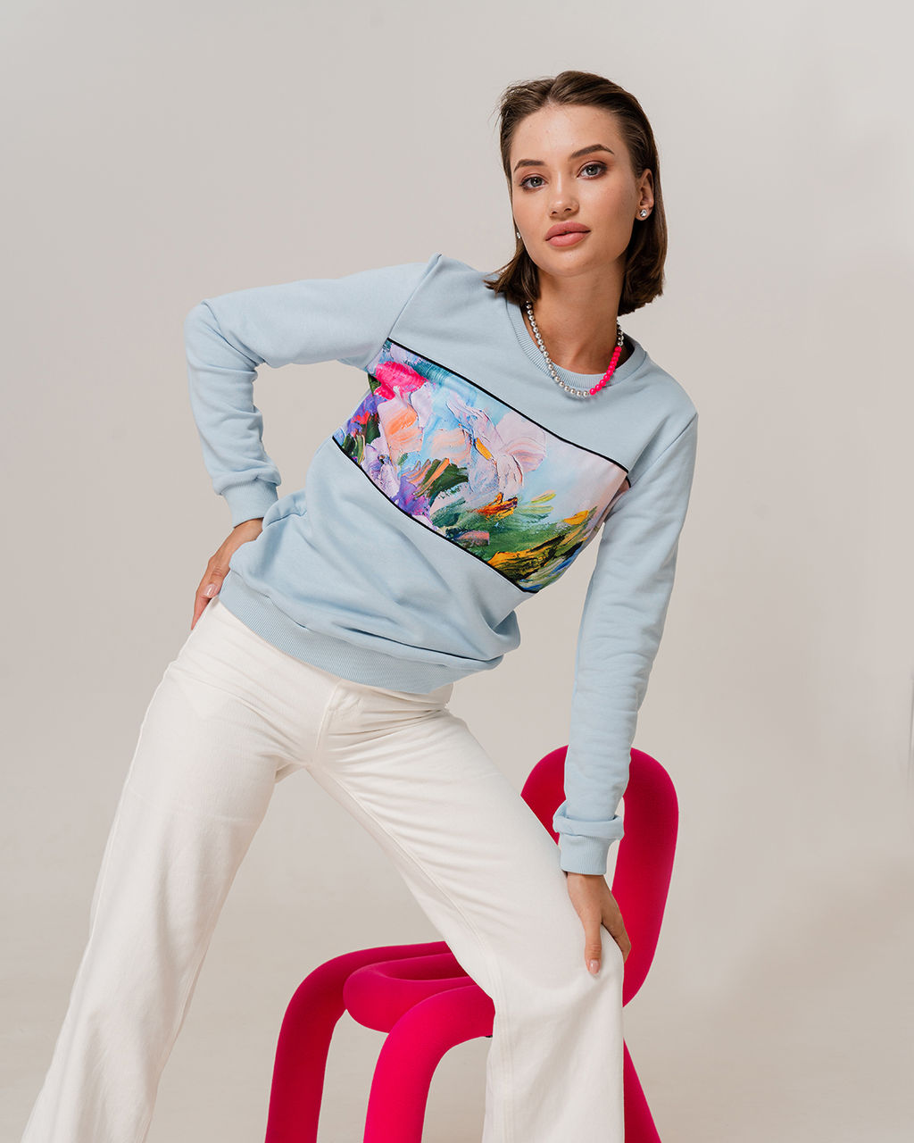 Свитшот с горизонтальной вставкой SPP003 - Sahar art lab фото 6