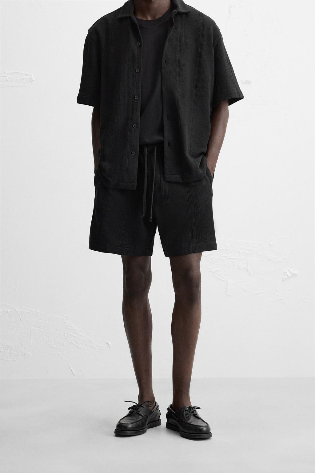 JACQUARD TEXTURED BERMUDA SHORTS - Zara фото 12