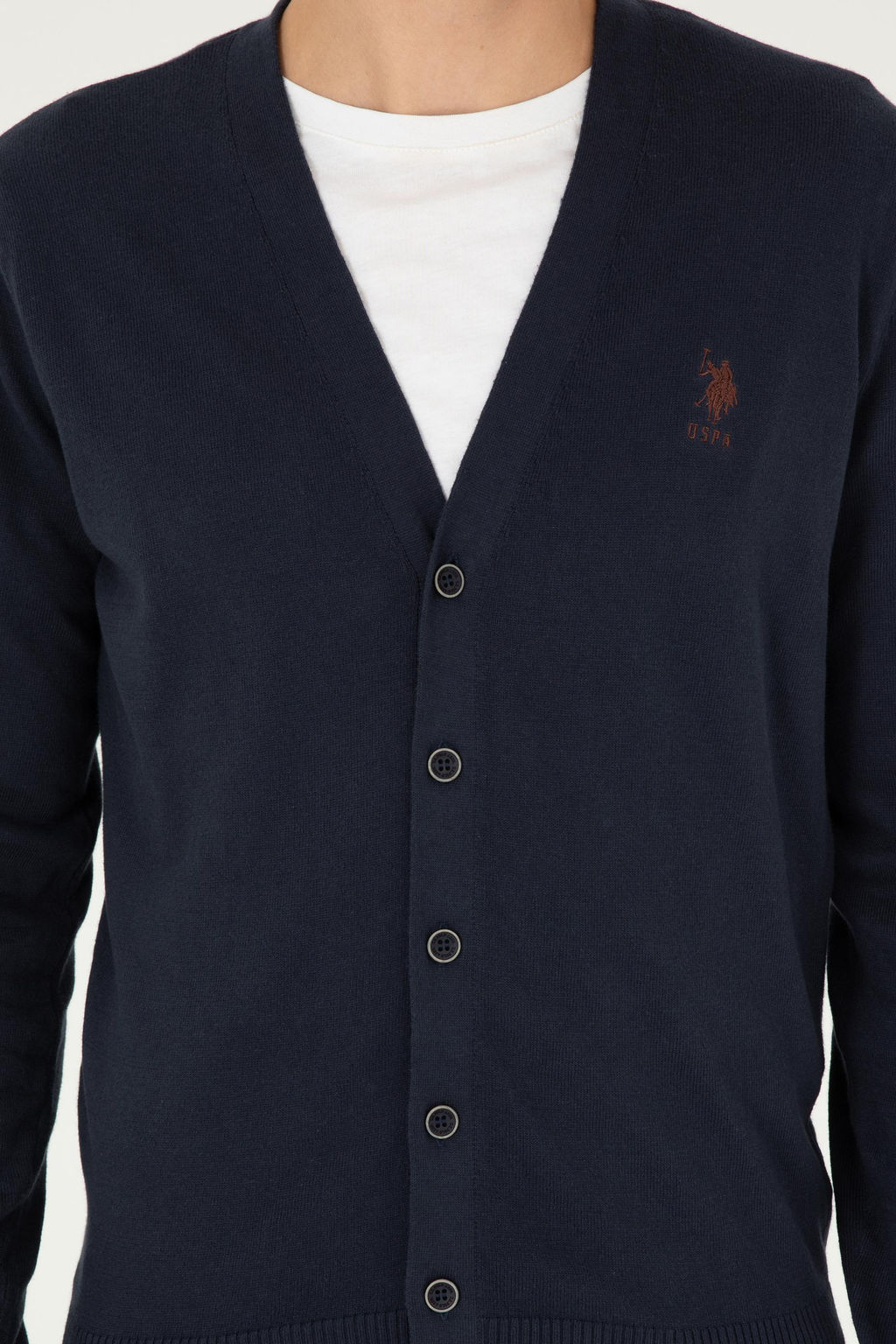 Мужской темно-синий базовый трикотажный кардиган - U.s. polo assn фото 13