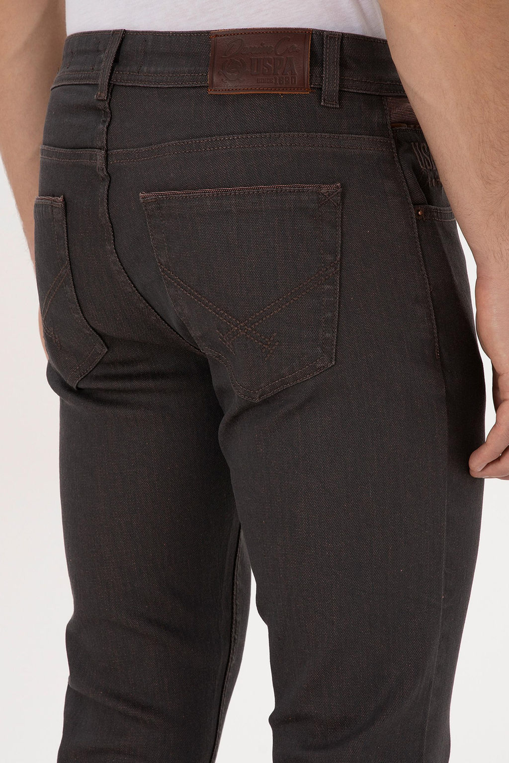 Erkek Kahverengi Slim Fit Jean Pantolon - U.s. polo assn фото 6