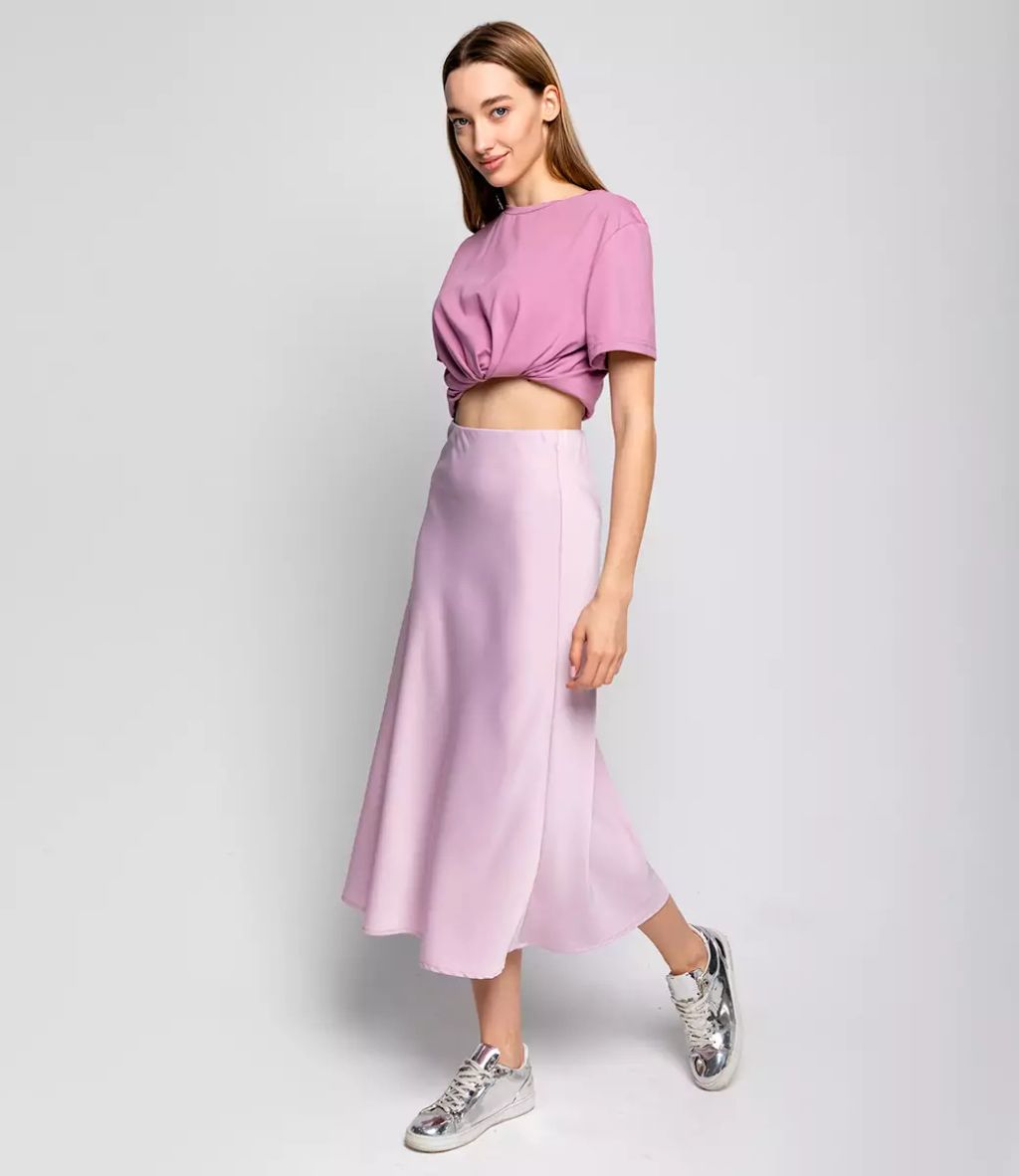 Юбка #КТ2103, пудровый