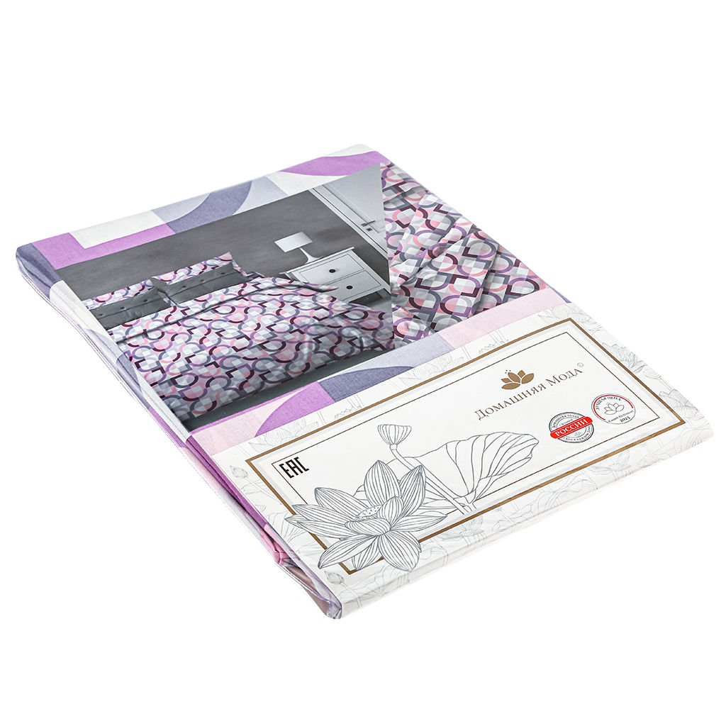 Простыня 1,5 спальная "Идилия, белый" 150х215см, бязь "Комфорт" 121г/м2, хлопок 100%, упаковка "классическая" ПВХ 28х41см, "Домашняя мода" (Россия)