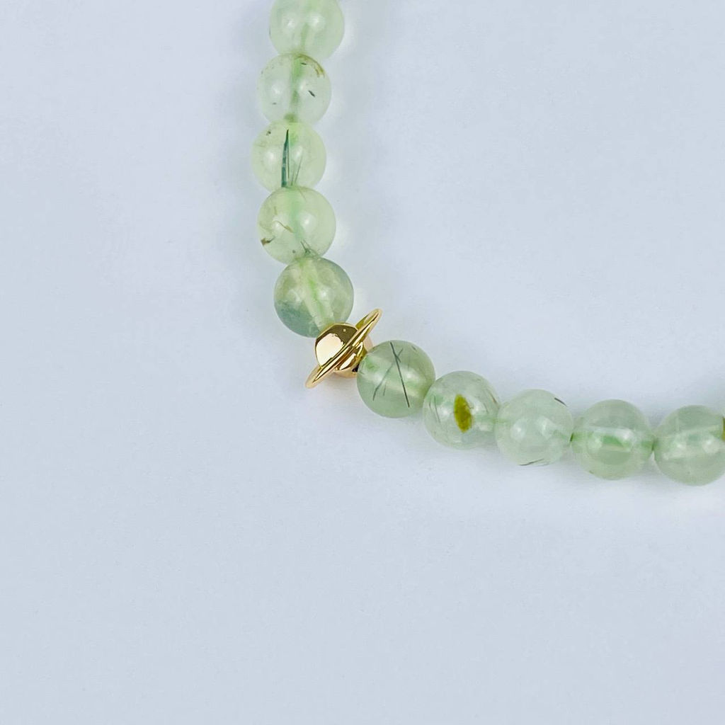 Браслет из Пренита со вставкой - Радуга самоцветов фото 3