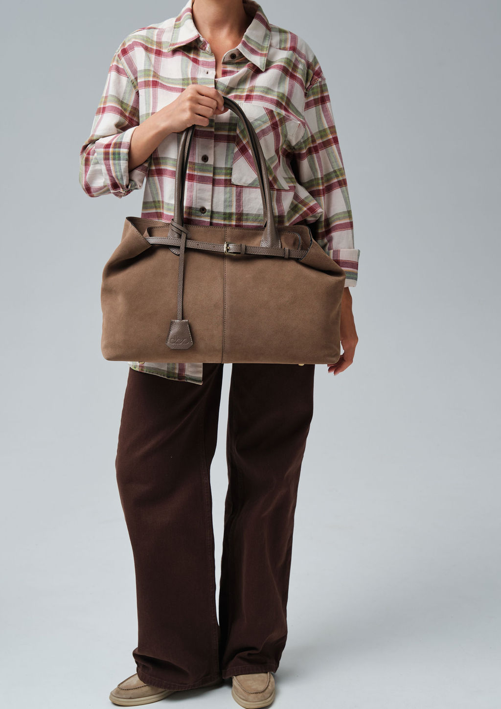 Замшевая сумка Daniela DBR 31375 серо-коричневый фото 9