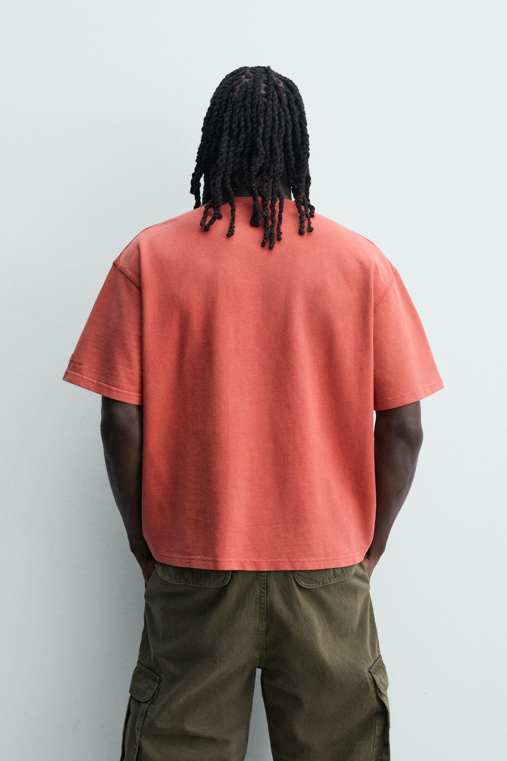 CAMISETA LAVADA ESTRUCTURA WAFFLE / Rojo