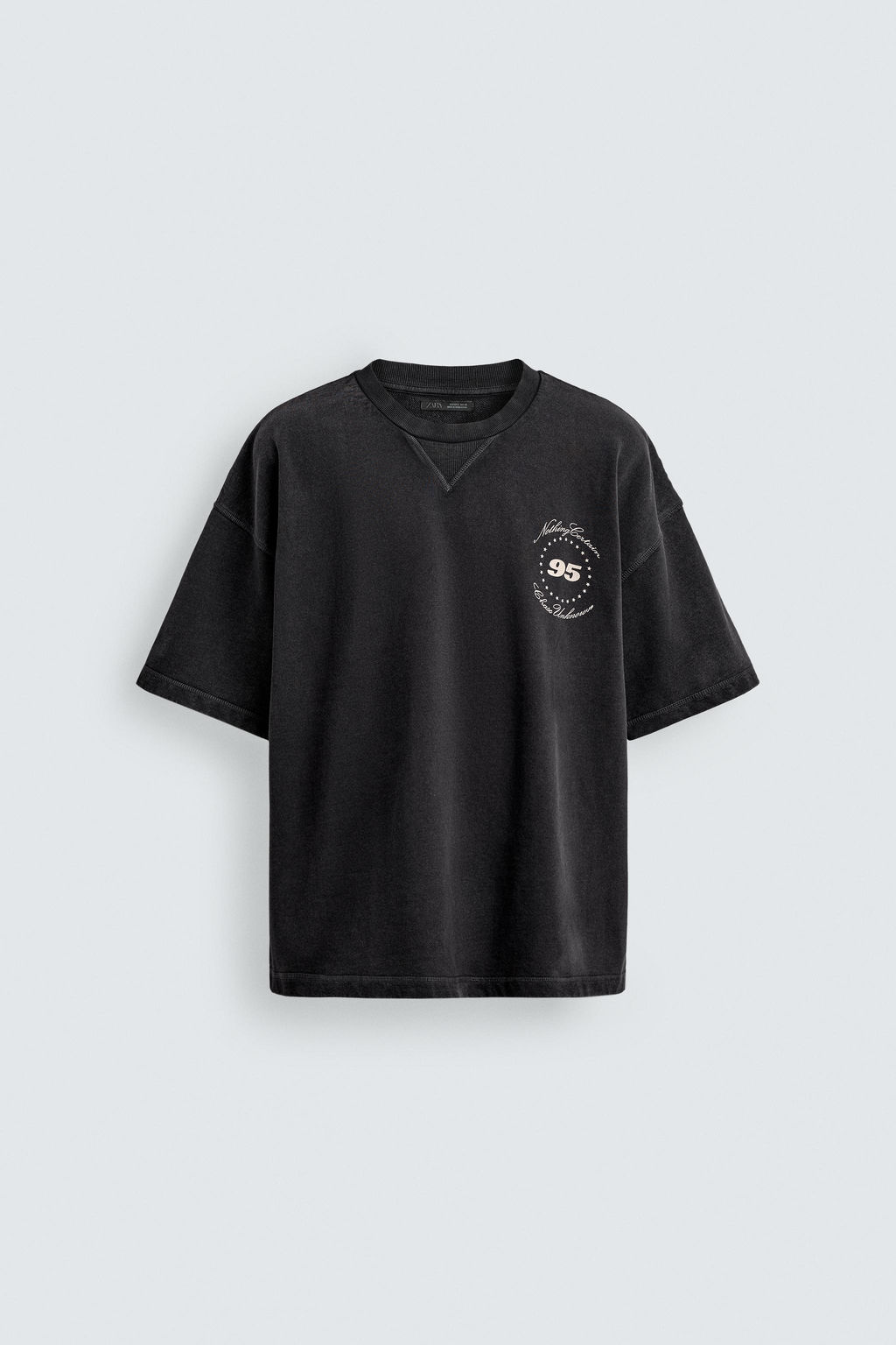 SUDADERA LAVADA GR?FICO CABALLOS / Gris antracita