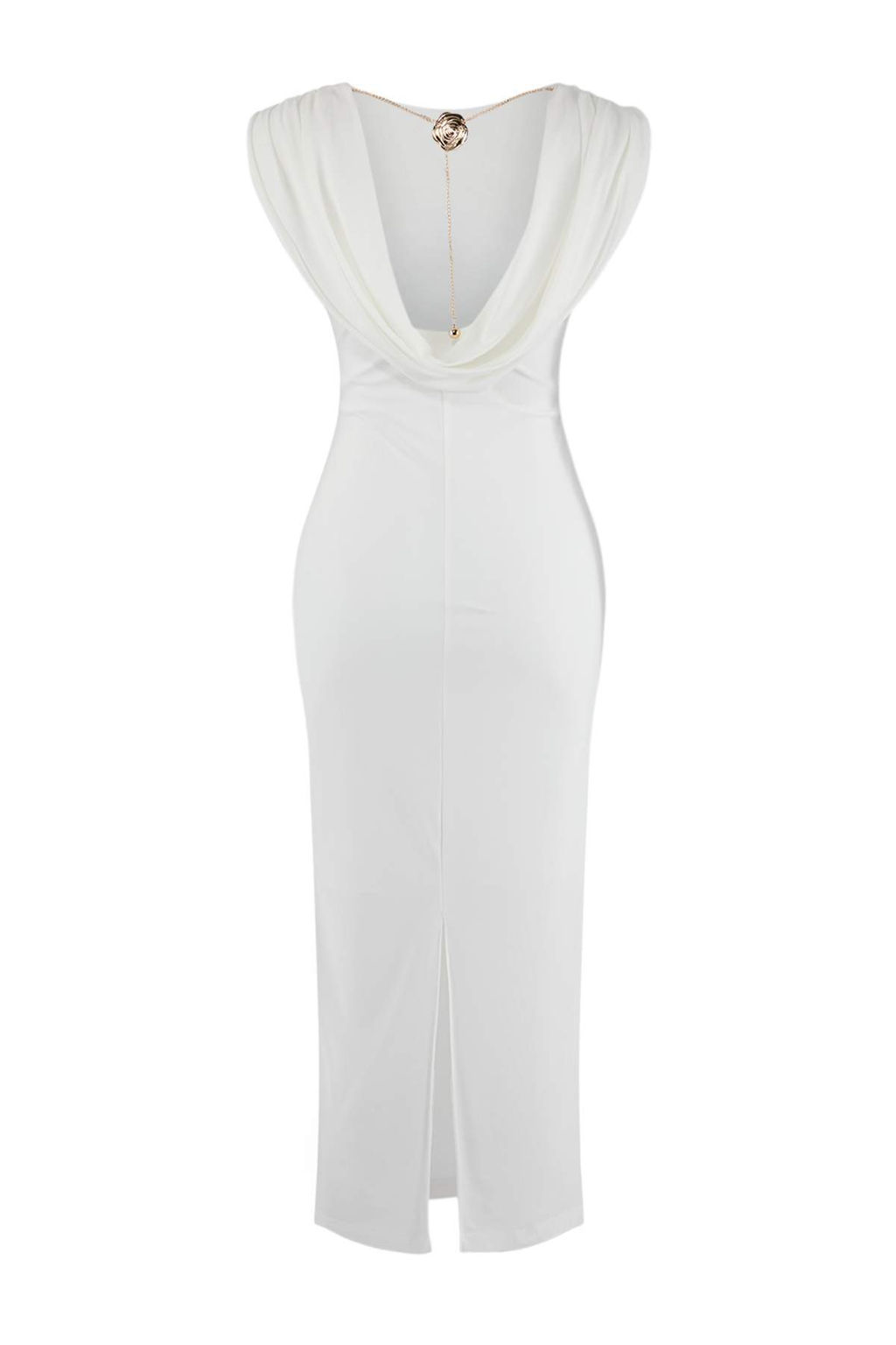 Beyaz Saten Maxi Astarl? Party Elbise TPRSS26EL00083 - Trendyolmilla фото 2