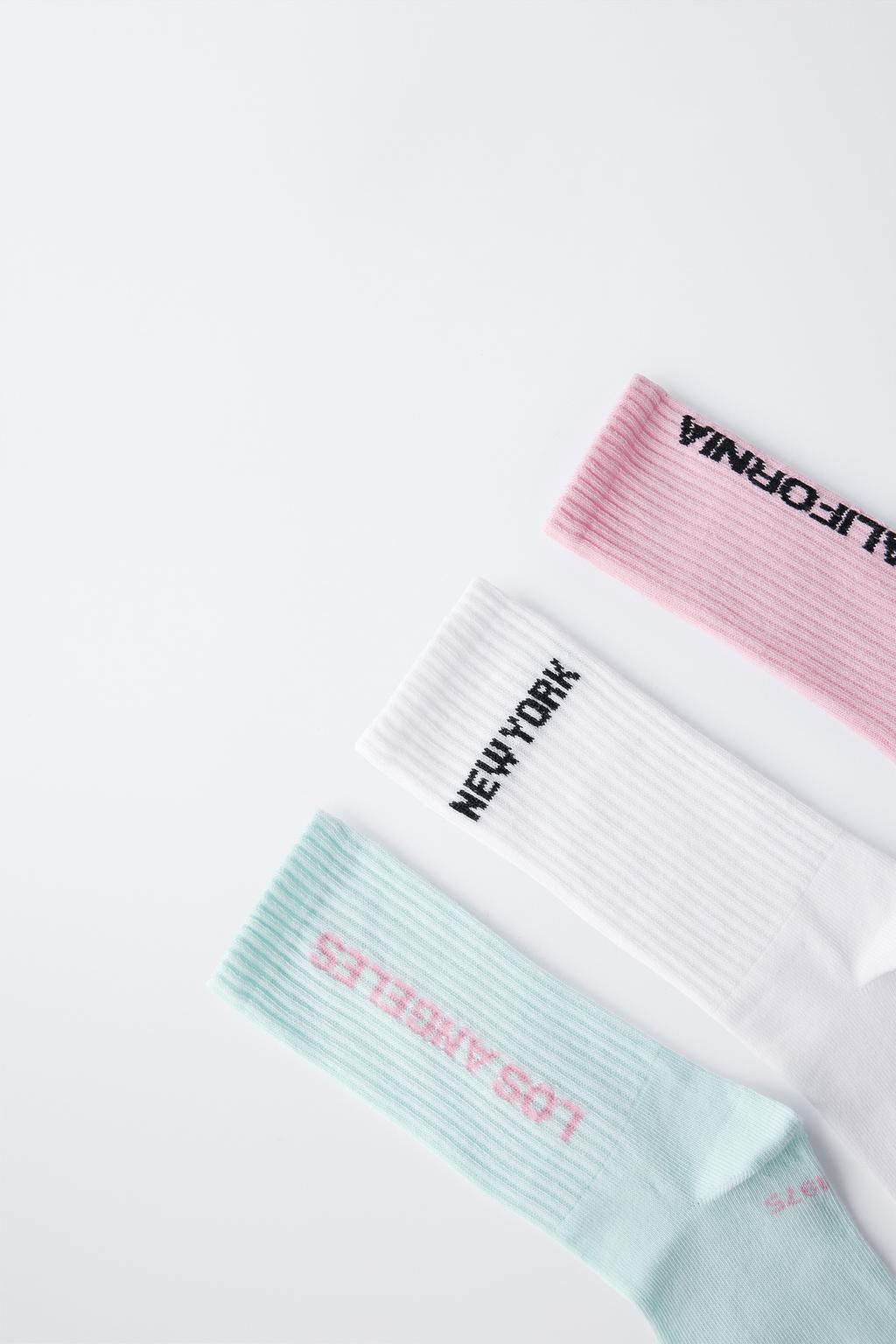 3-PACK OF TEXT KNEE-HIGH SOCKS - Zara фото 4
