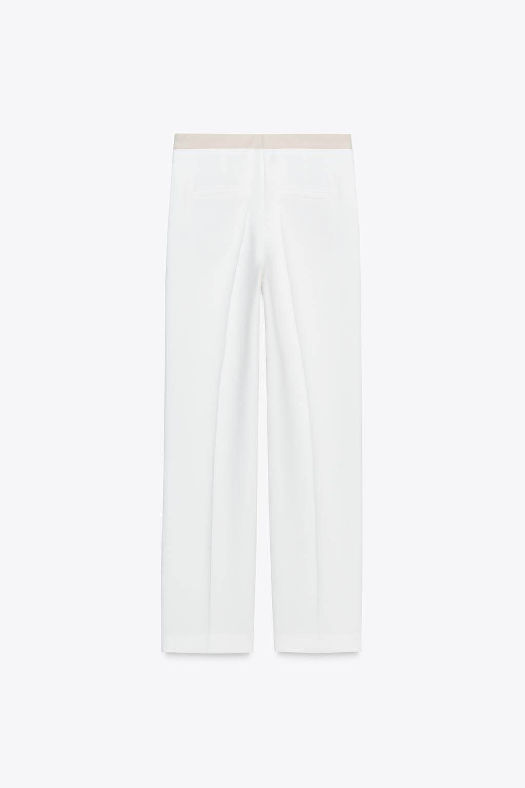 STRAIGHT-LEG TROUSERS WITH CONTRAST WAIST - Zara фото 7