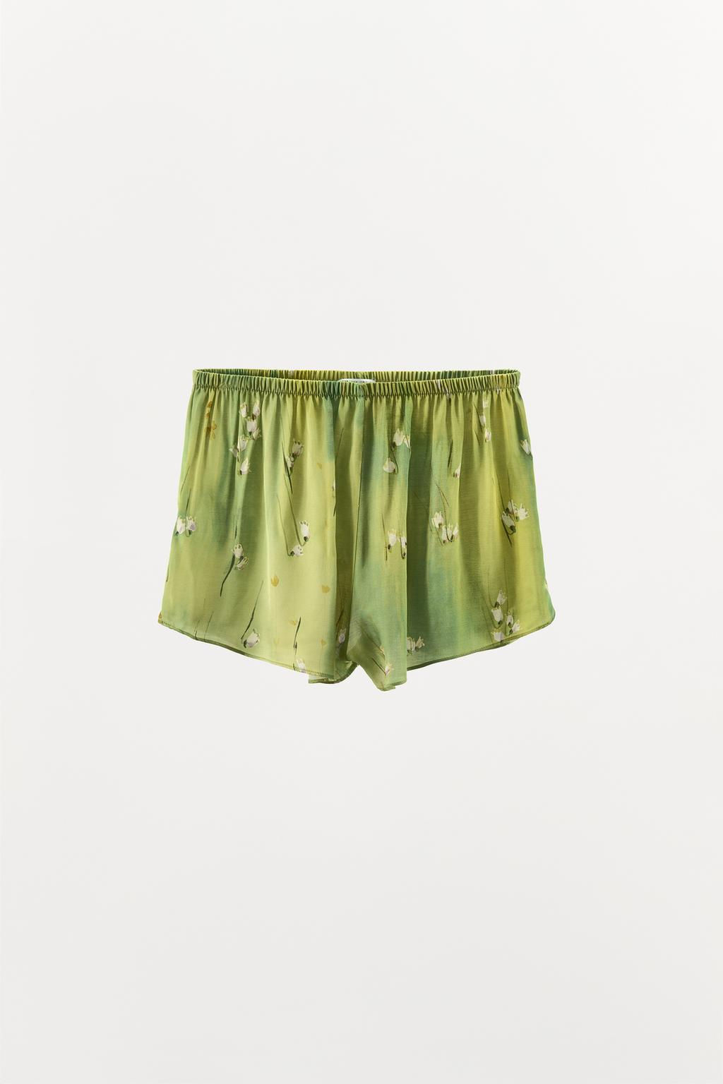 SATIN FLORAL PRINT SHORTS - Zara фото 3