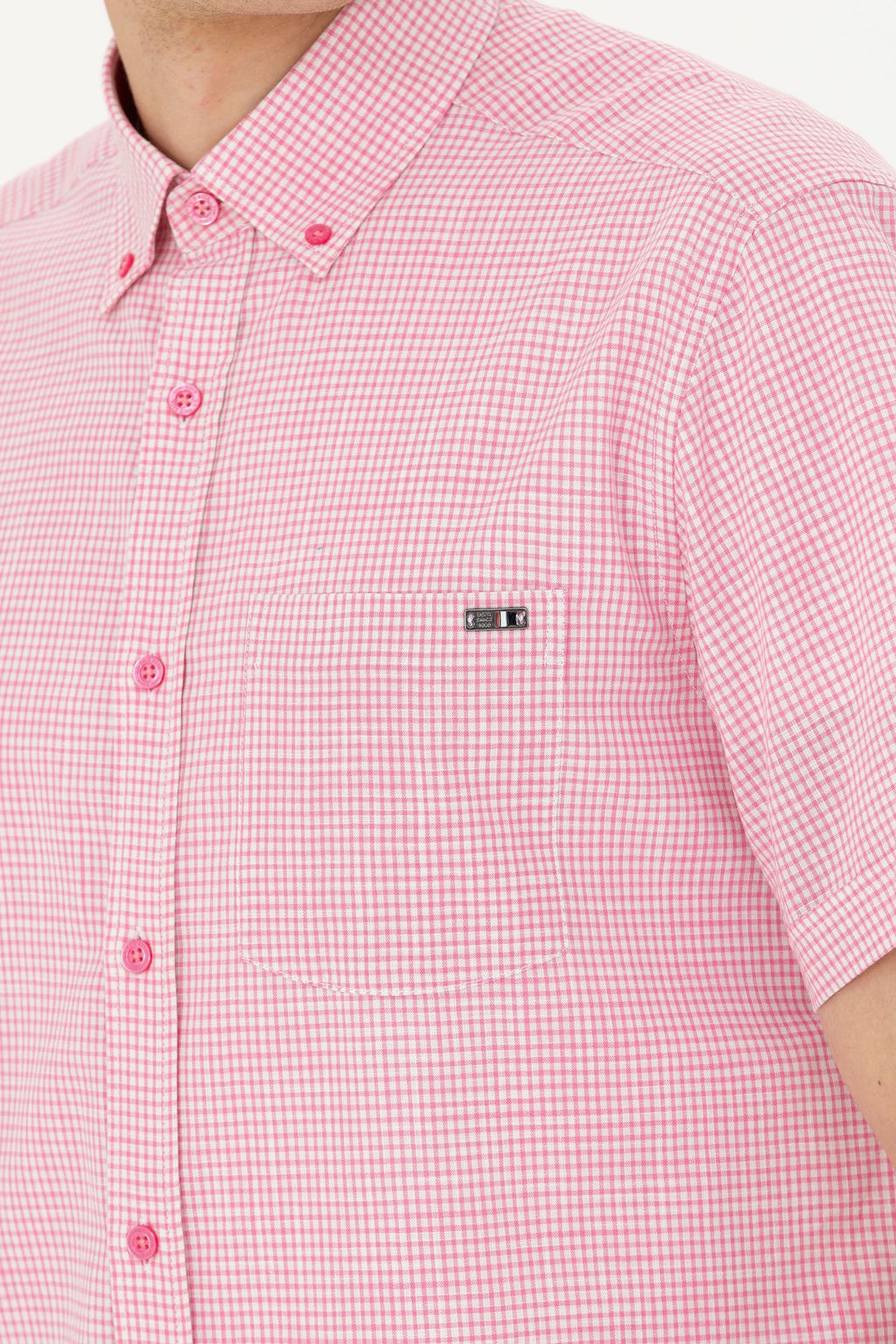 Мужская розовая рубашка с коротким рукавом - U.s. polo assn фото 7