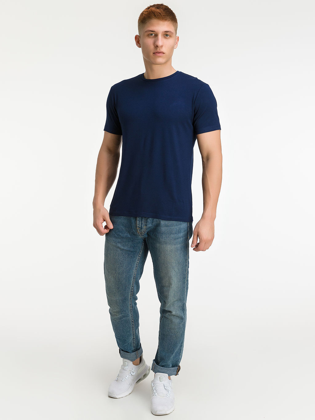 Футболка мужская короткий рукав GREG G145-V-52203 (т-синий)  фото 5