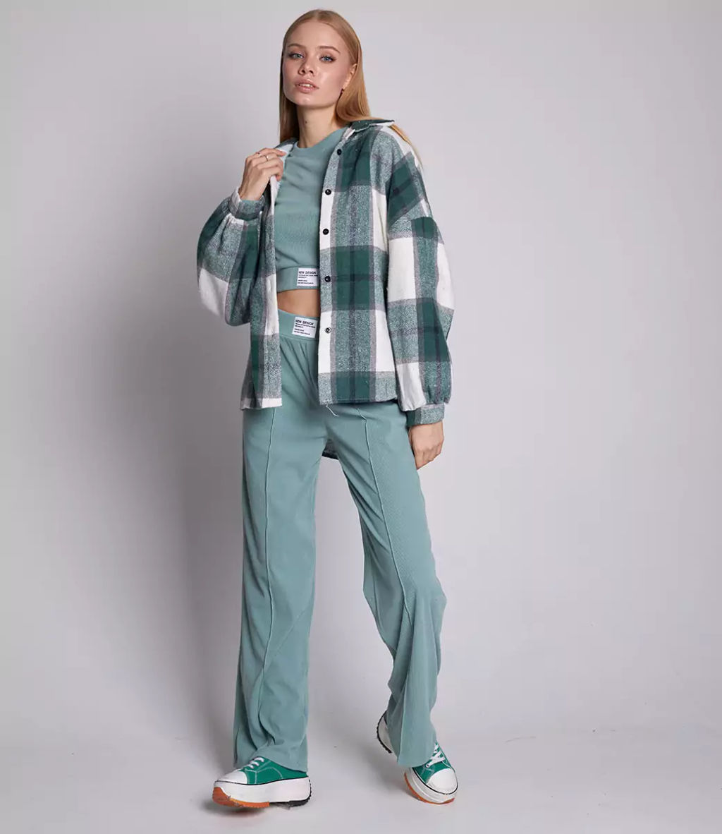 Рубашка #КТ168-2, зеленый - Dommod фото 3