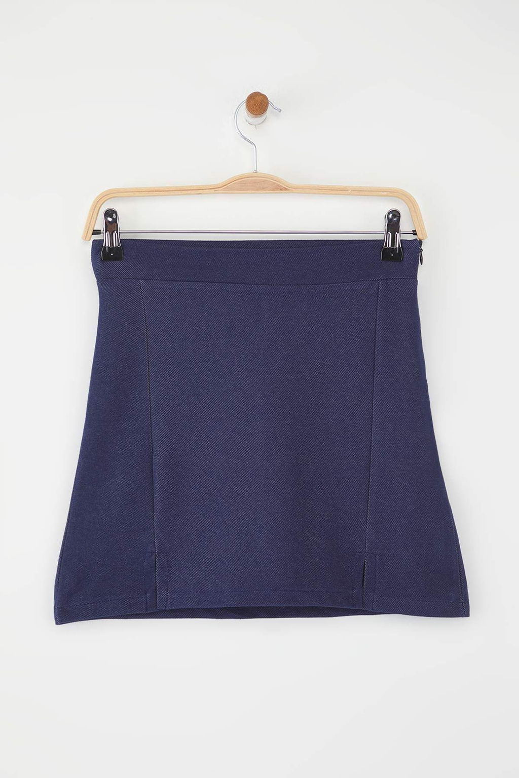 Trendyolmilla Lacivert K?sa/Mini Y?rtmacl? Esnek Orme Sort Etek TWOSS25ET00202 фото 7