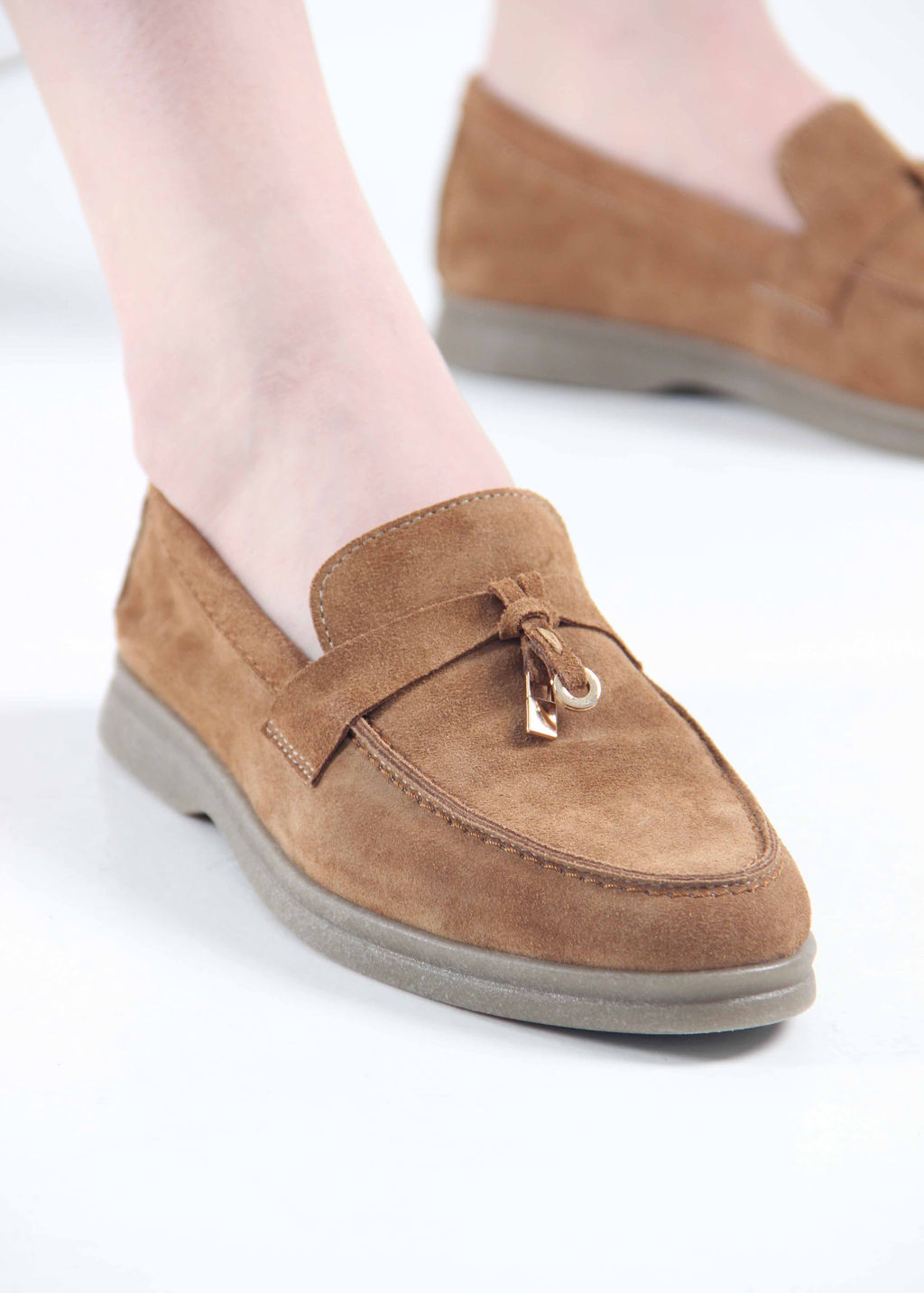 Лоферы туфли 170.2614be. светло- коричневый замша