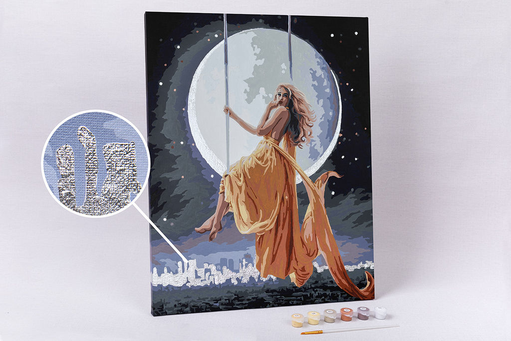 ФРЕЯ PNB/PLPT-172 Набор для раскрашивания по номерам ( с поталью ) 50 х 40 см Лунная элегия