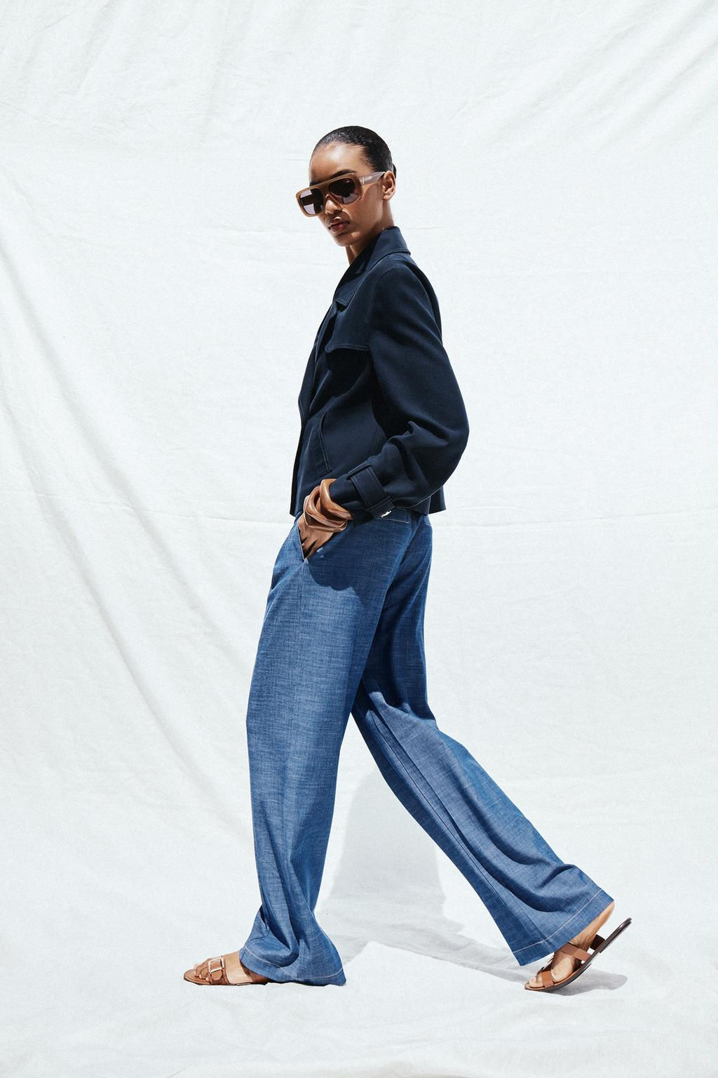 WIDE-LEG TROUSERS WITH BELT LOOPS - Zara фото 3