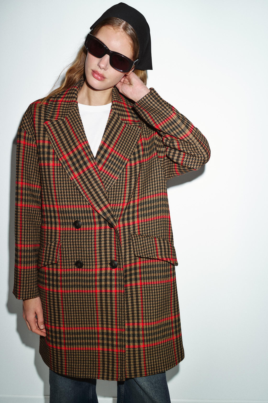 OVERSIZE CHECK COAT - Zara фото 6