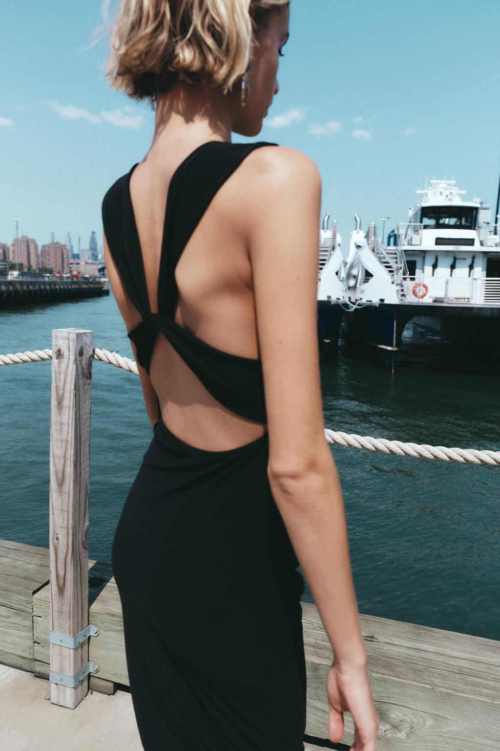 MIDI DRESS WITH KNOT DETAIL ON THE BACK - Zara фото 4