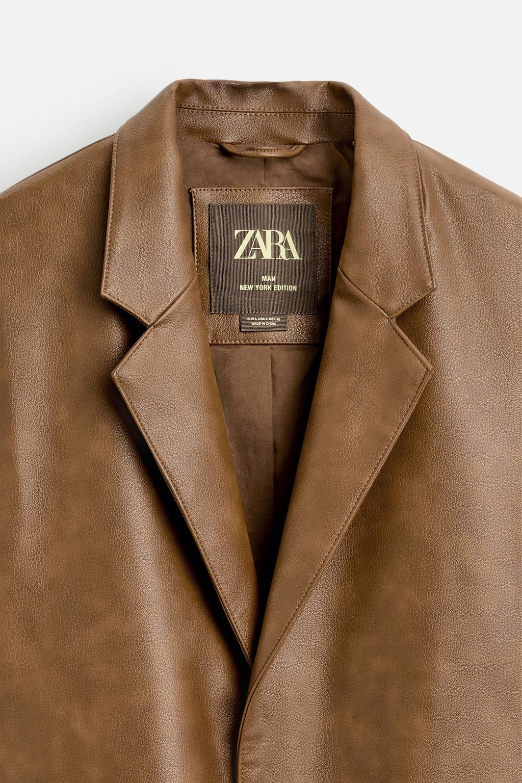 LIMITED EDITION LEATHER EFFECT BLAZER - Zara фото 9