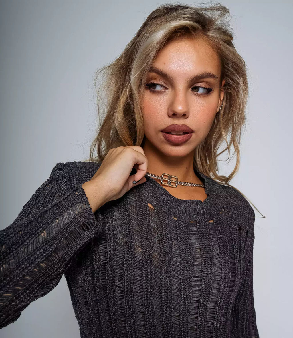 Джемпер #КТ8938, тёмно-серый