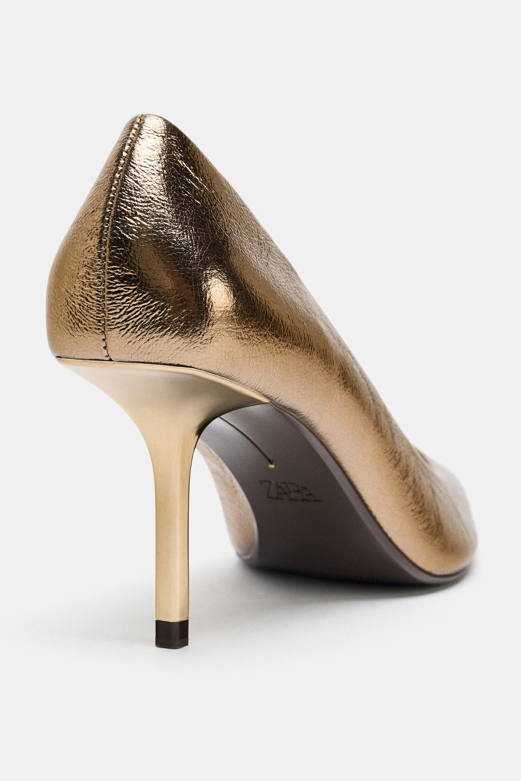 METALLIC EFFECT HIGH-HEEL SHOES - Zara фото 4