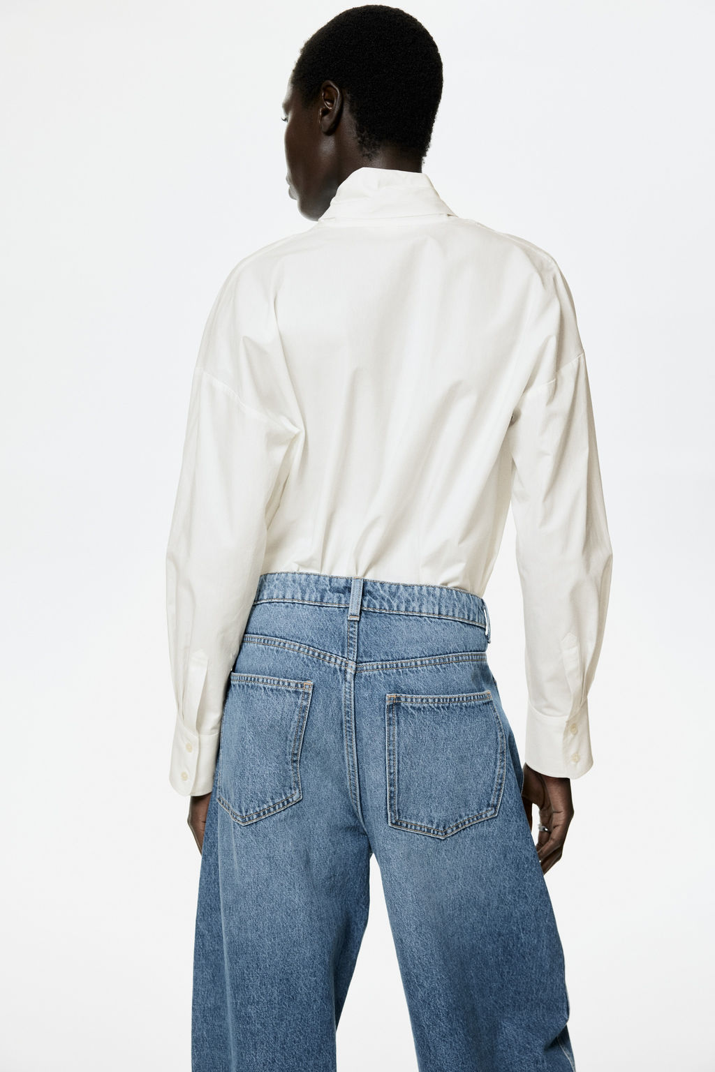 Camisa de popelina con cierre de lazada - H&m фото 6