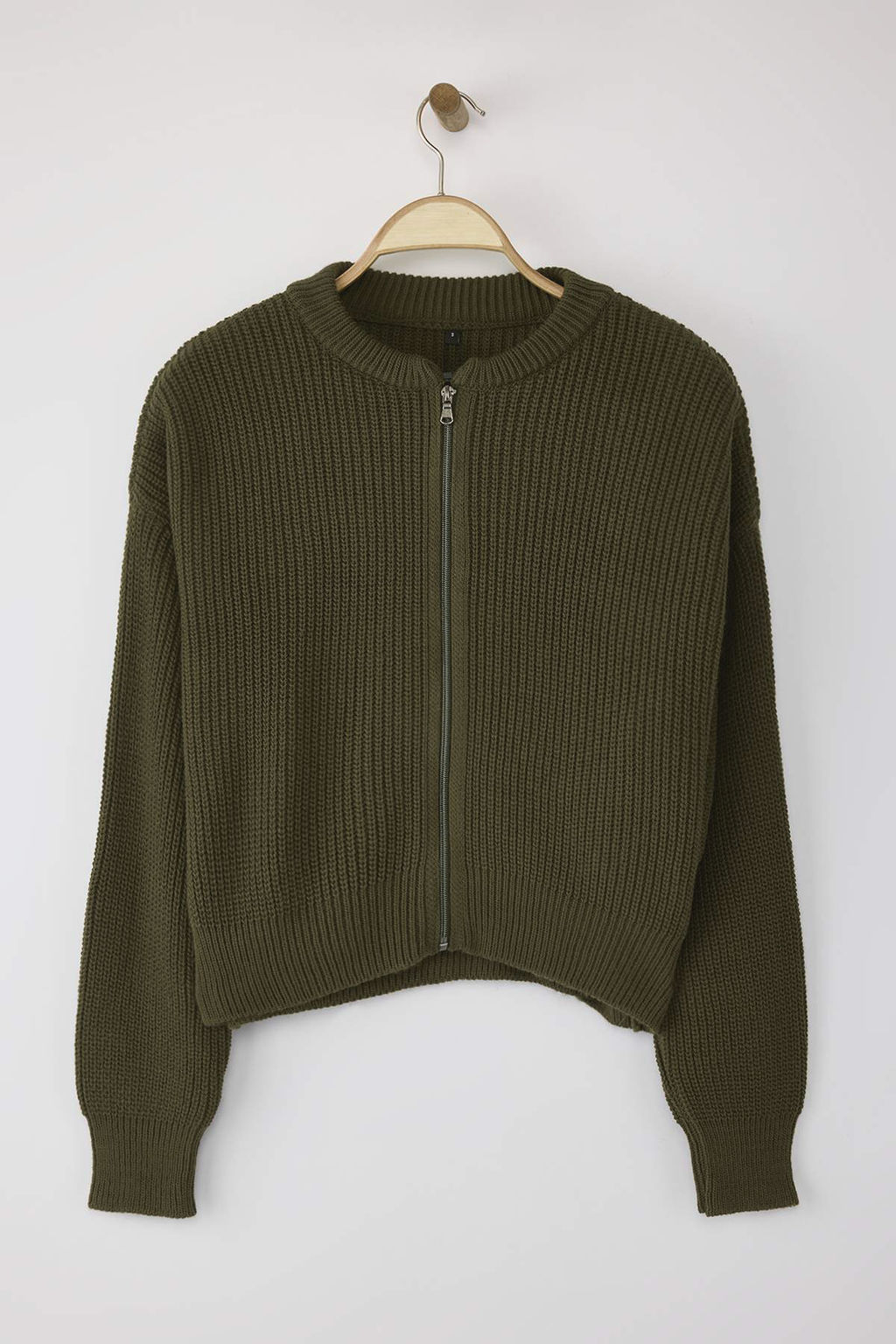 Haki Genis Kal?p Bomber Yaka Fermuarl? Triko H?rka TWOAW24HI00153