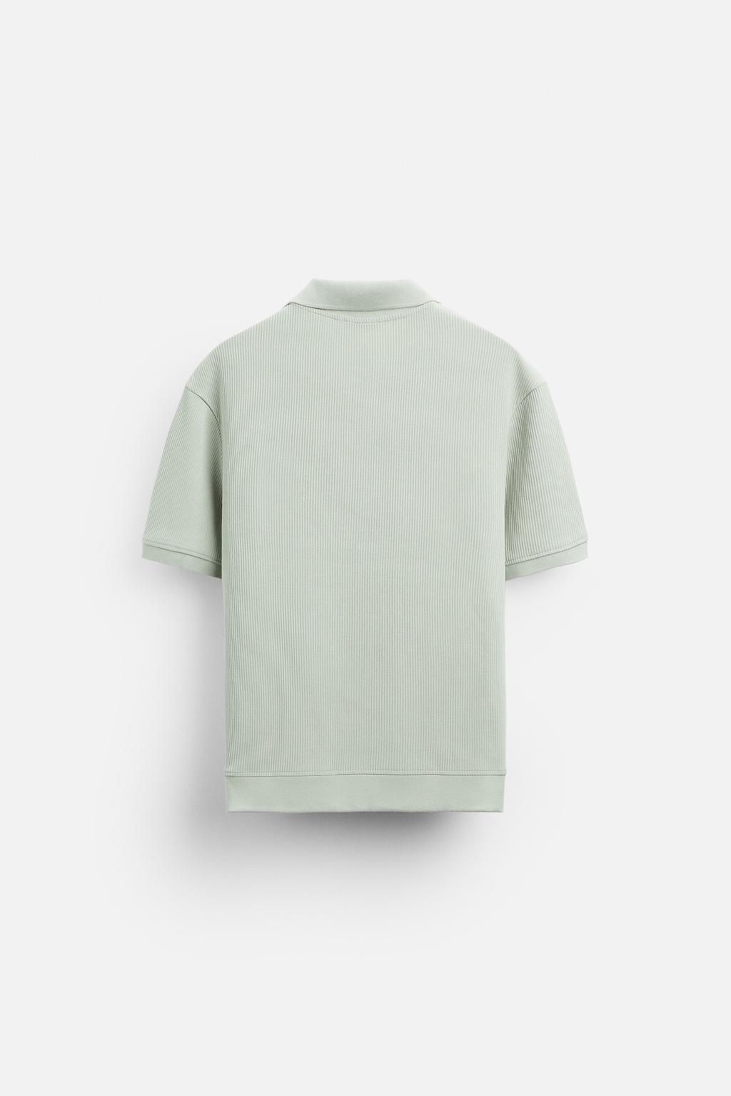 TEXTURED POLO SHIRT WITH RIBBED TRIMS - Zara фото 63