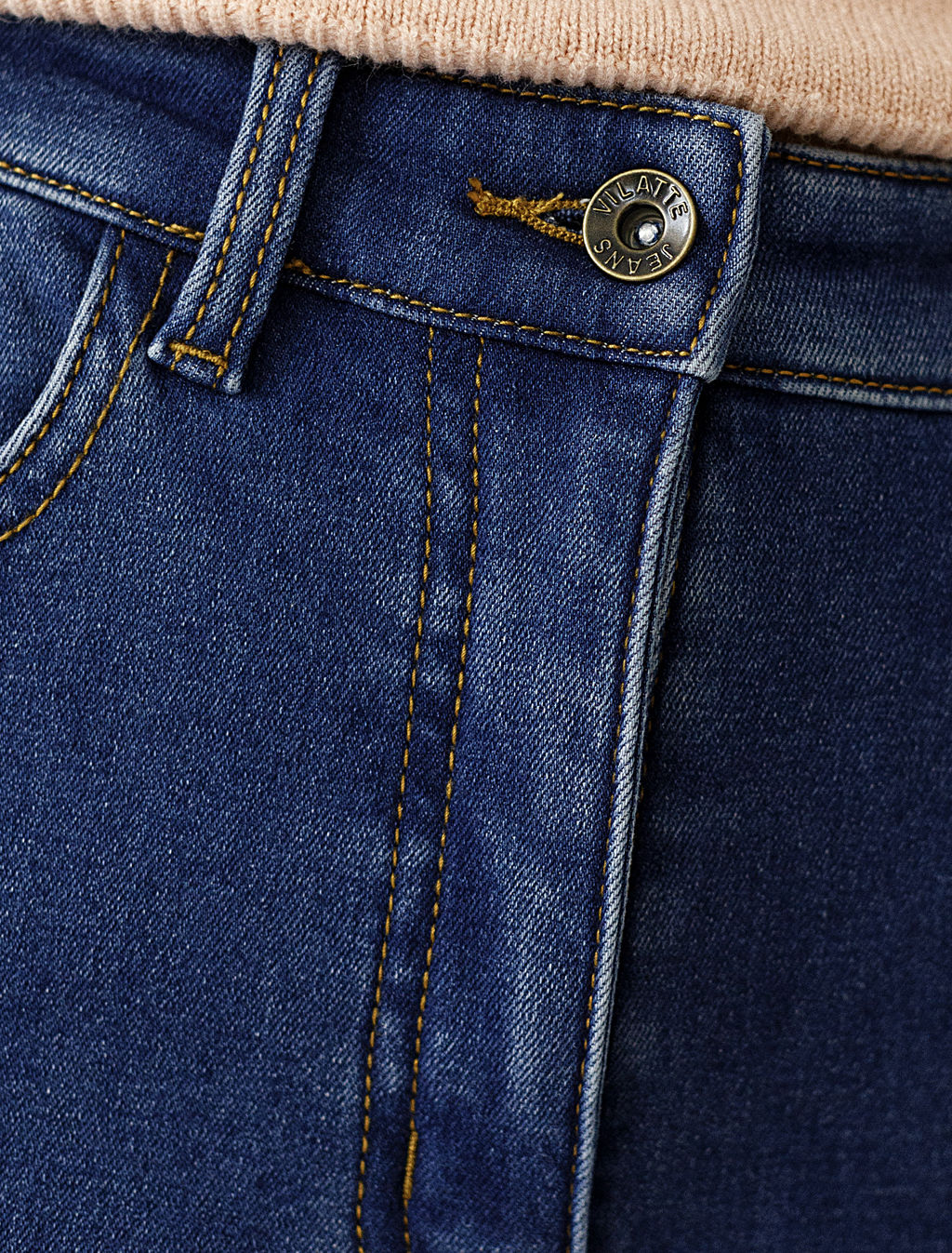 Прямые джинсы из эластичного денима на флисе - Vilatte фото 6