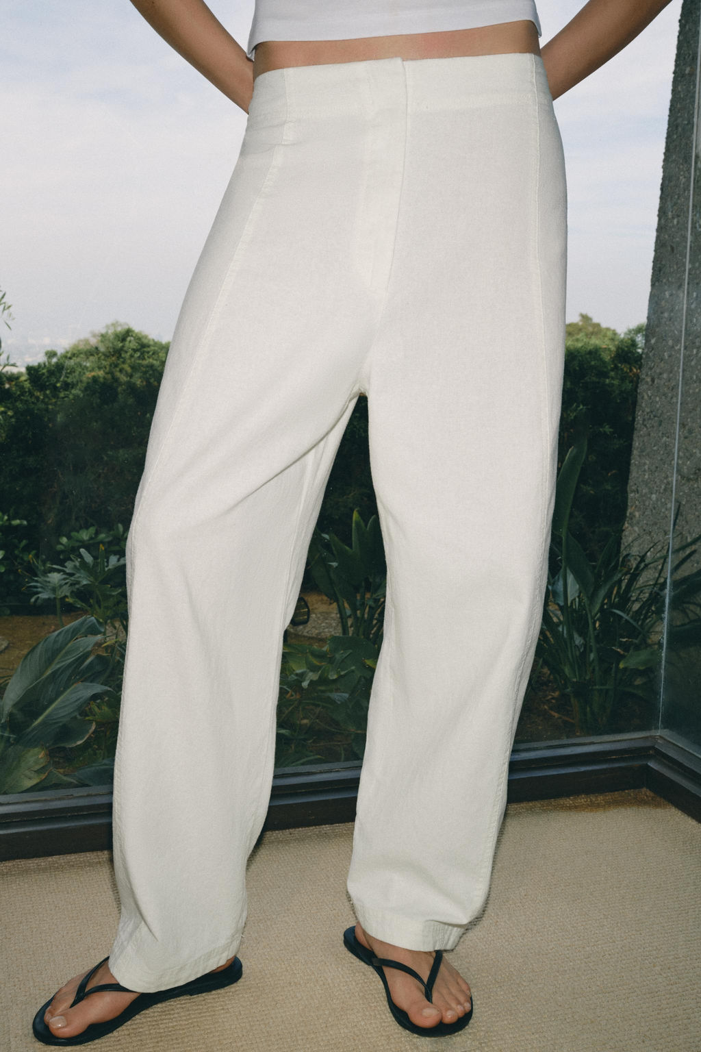 PANTAL?N CON LINO ZW COLLECTION / Blanco roto - Zara фото 8