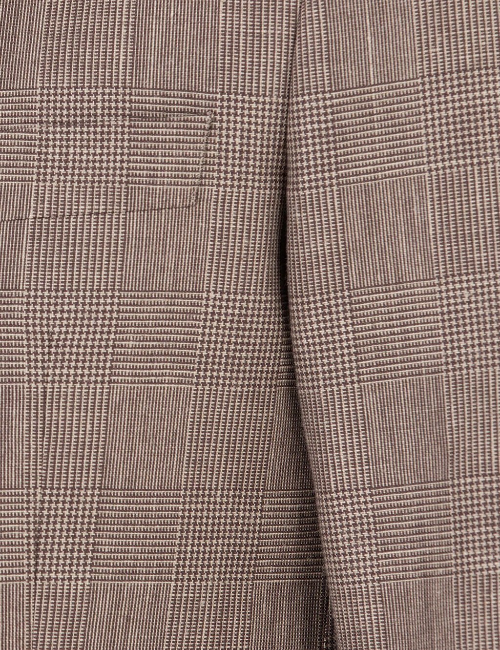 Kahverengi Slim Fit Keten Kar___ml_ Ceket
