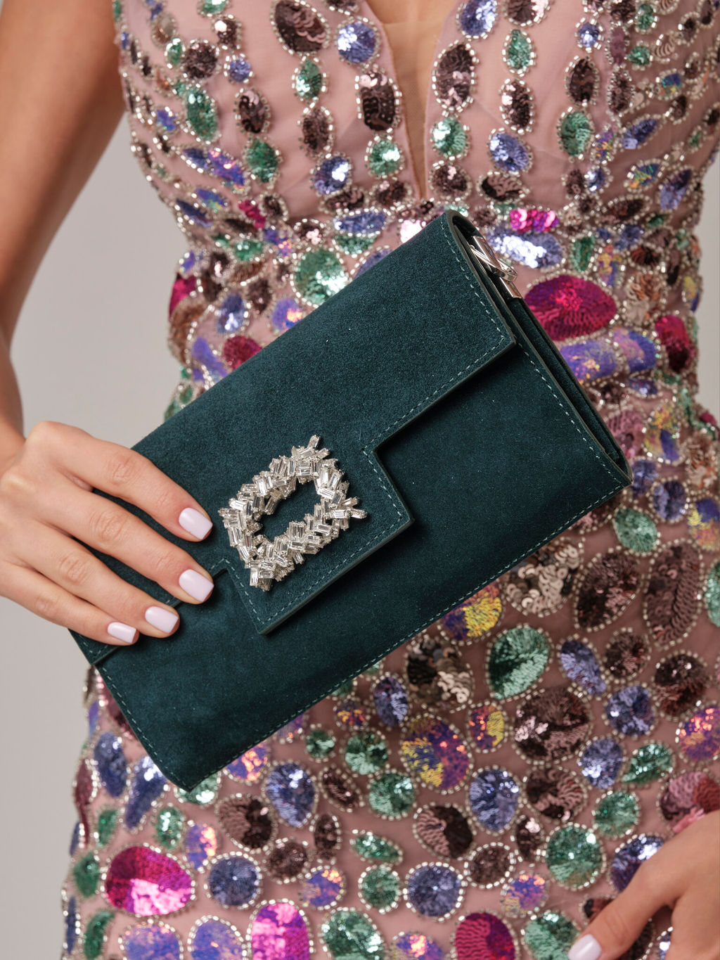 Замшевый клатч Deboro 31016 форест