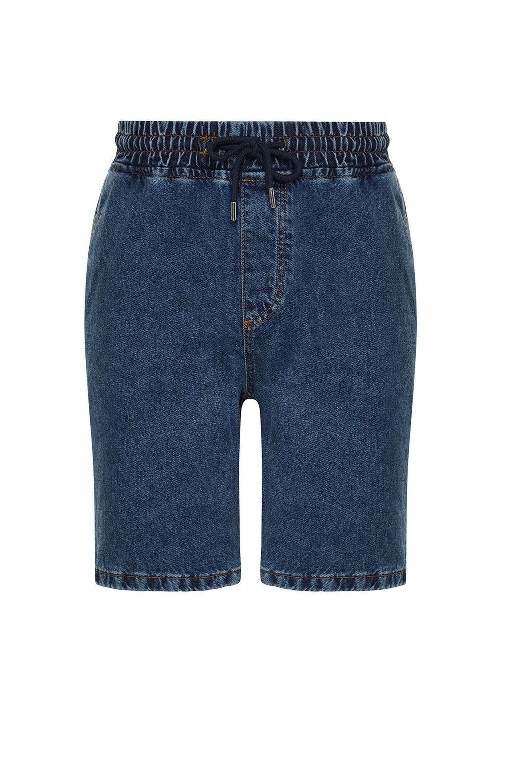 Orta Mavi Regular Beli Lastikli Kot Sort TMNSS24SR00028