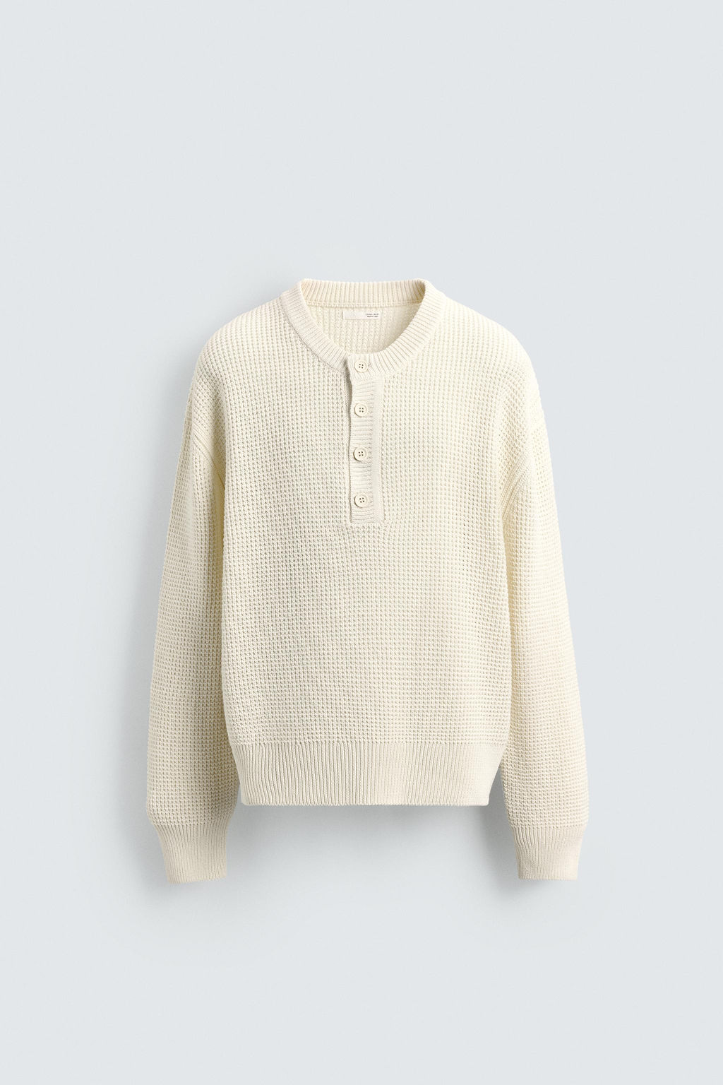 RELAXED FIT BUTTON-NECK SWEATER - Zara фото 7