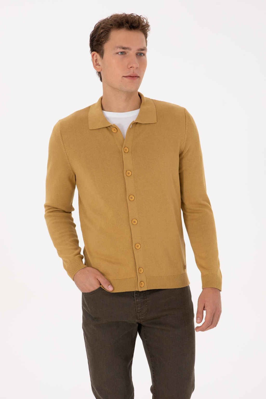 Erkek Hardal Basic Triko H_rka - U.s. polo assn фото 8