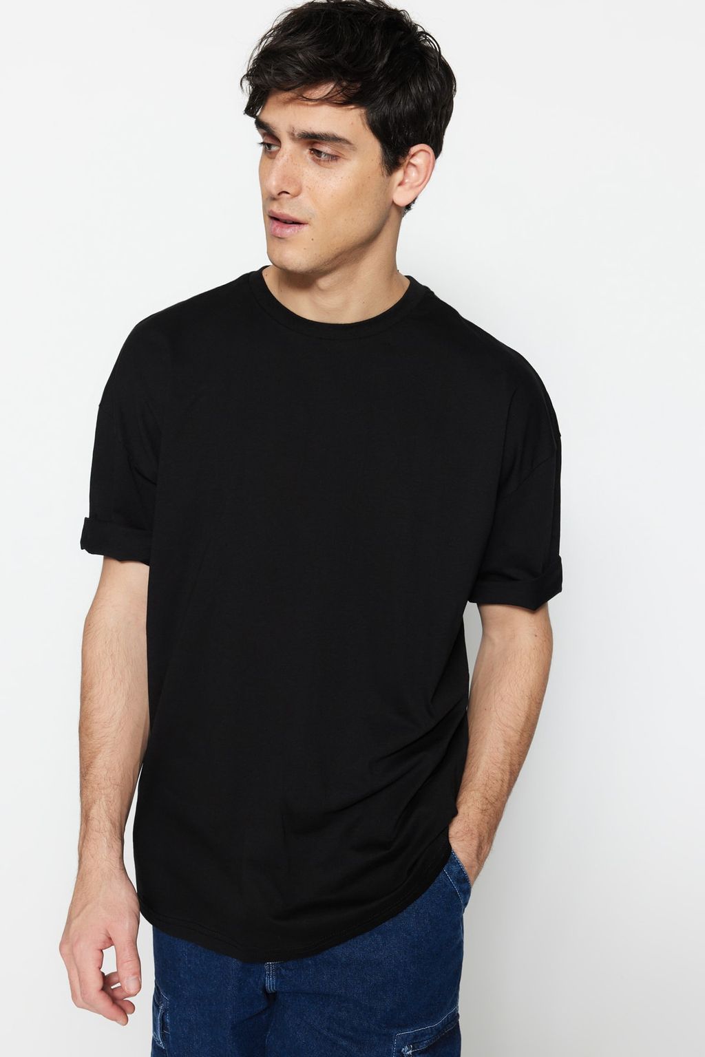 TRENDYOL MAN Siyah Oversize/Genis Kesim Tropik Arizona Sehir Bask?l? %100 Pamuklu T-Shirt TMNSS23TS00164 - Trendyolmilla фото 3