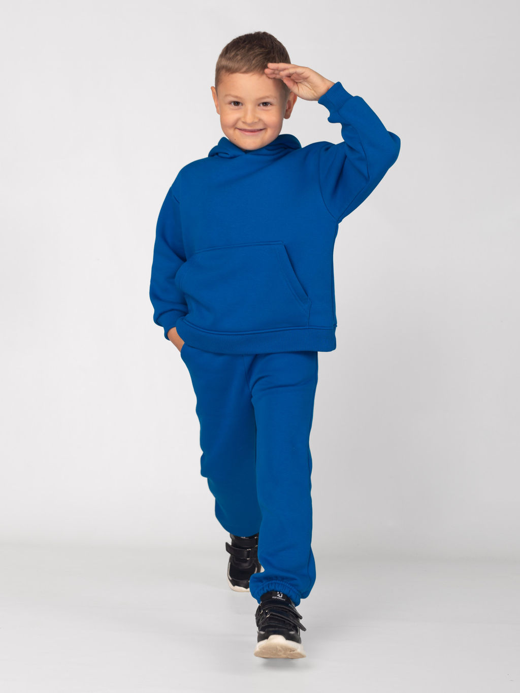 Костюм детский футер 3-х нитка начес пенье Бейби стайл СИНИЙ НЕОН 3 - Domtrik фото 5