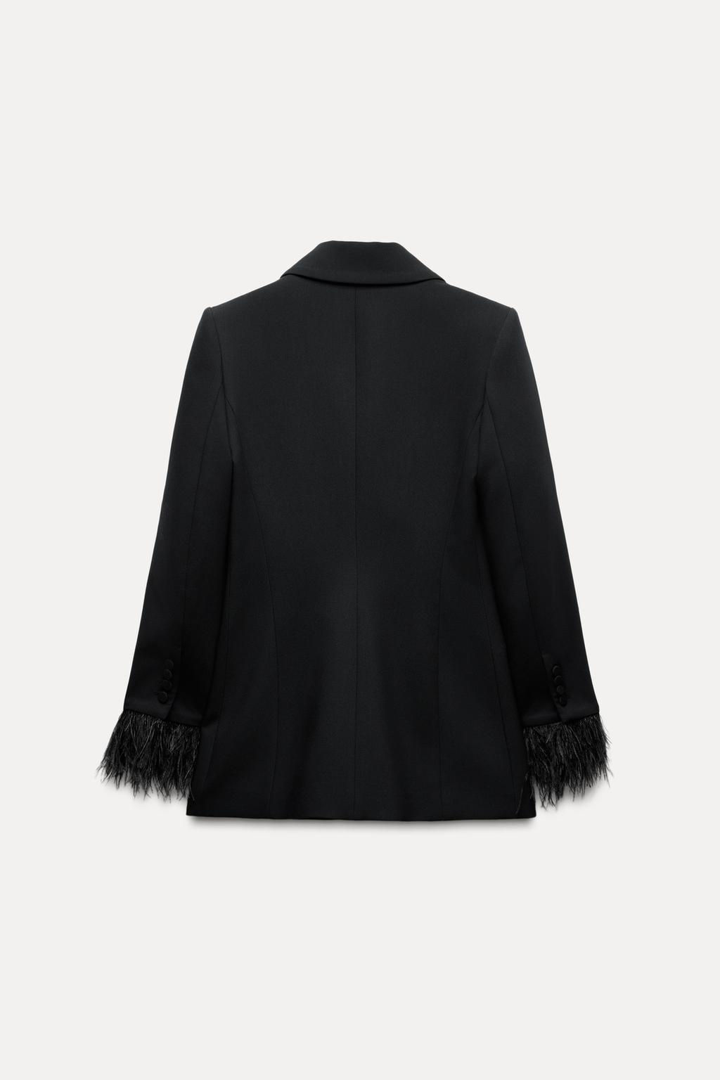 DOUBLE-BREASTED BLAZER WITH FEATHERS - Zara фото 7