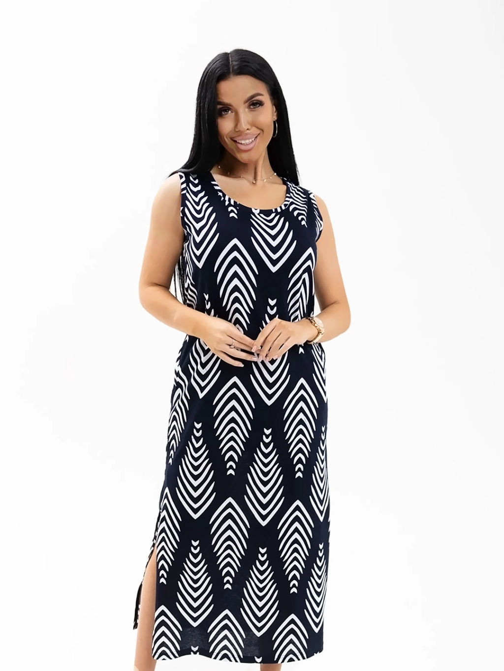 Сарафан женский, цвет синий белый