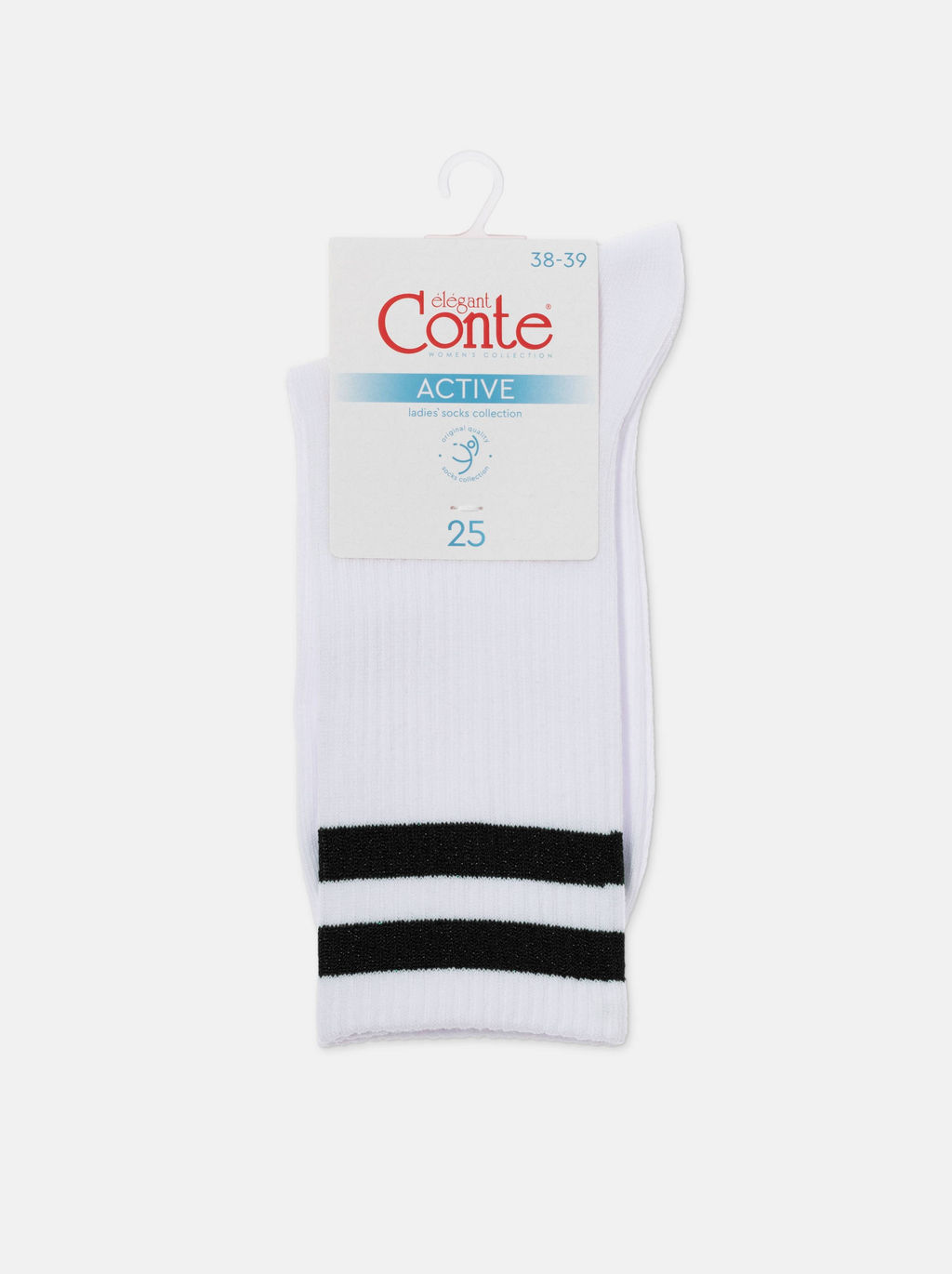 Цена за 2 пары. Носки удлиненные CONTE ACTIVE Хлопковые носки с яркими полосками из люрекса - Conte elegant фото 7