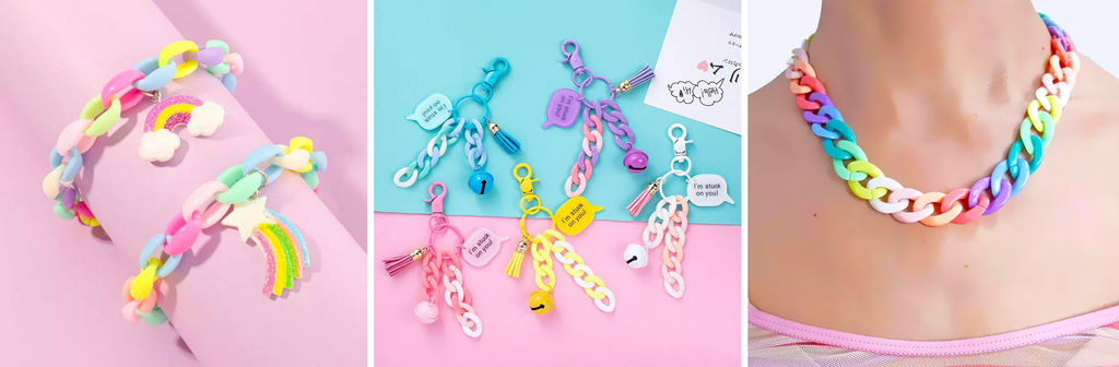 Звено пластиковое 9*14 мм (50 шт) SF-7289, ярко-оранжевый №1 - Больше подарков фото 2