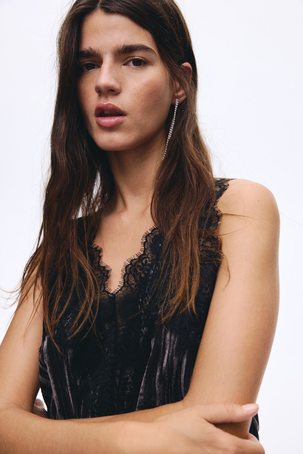 Top de tirantes con ribete de encaje - H&m фото 2