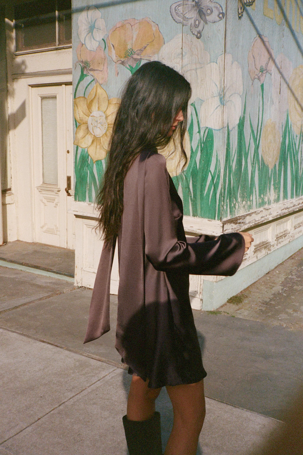 SATIN DRESS WITH FOULARD - Zara фото 3