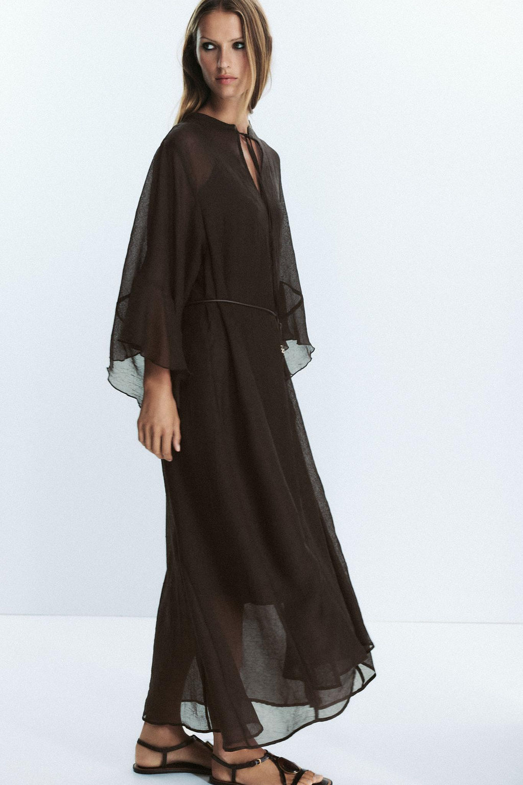 BELTED KAFTAN DRESS - Zara фото 5